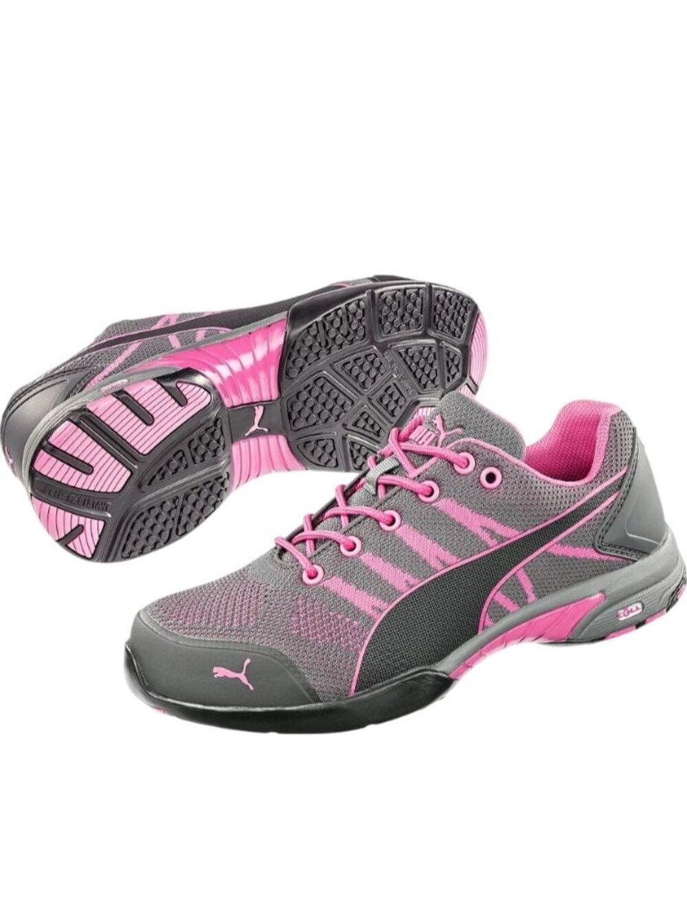 PUMA Miss Safety Celerity Knit Steel Toe Work Shoes Women Size 9.5 Sneakers Gray